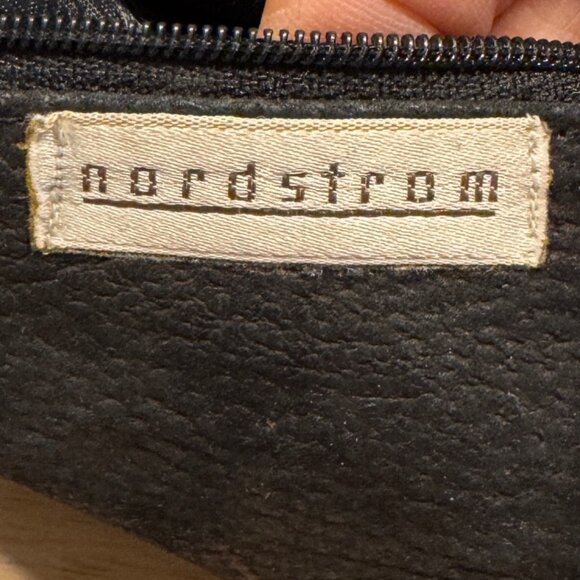 NORDSTROM Stylish Soft Eel Skin Designer Clutch/Shoulder Handbag Black - Picture 8 of 9